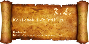 Konicsek Lóránt névjegykártya