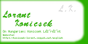 lorant konicsek business card